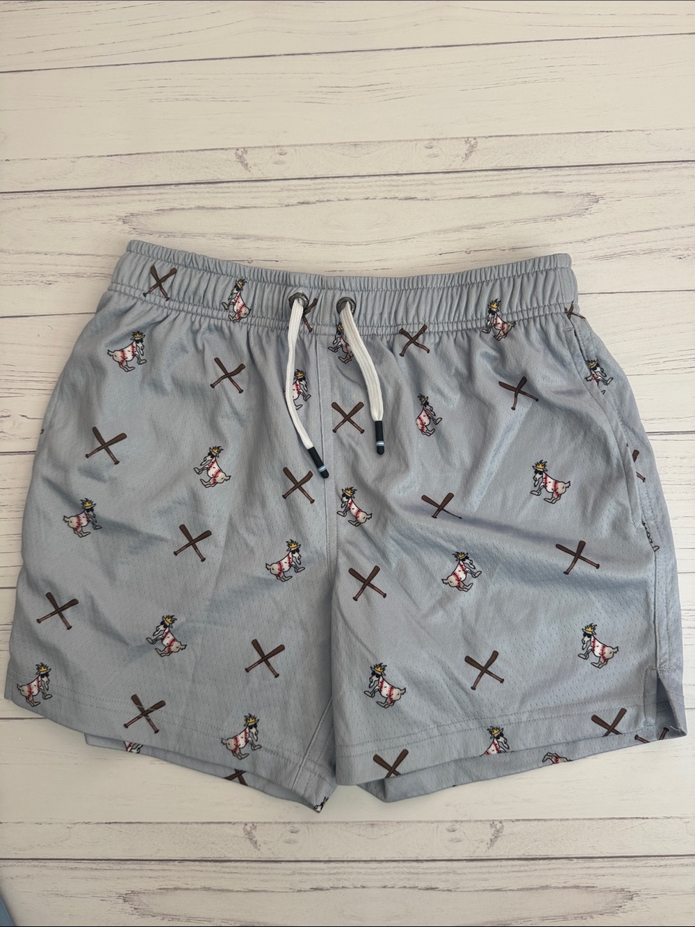 Boys GOAT USA grey baseball Print shorts with Drawstring